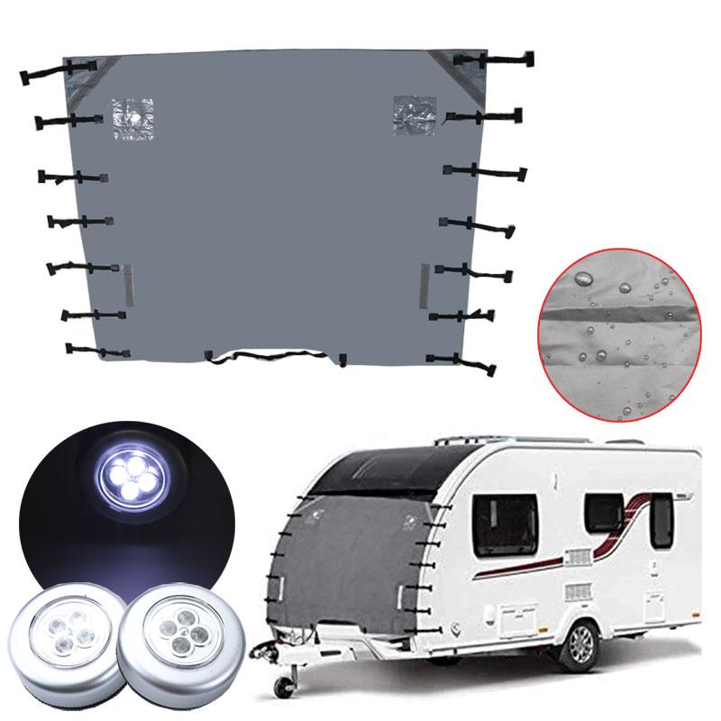 Caravan Accessories Front Towing Cover Protector Dustproof Reflective Strip Camper Trailer Caravan Waterproof Cover Accessories