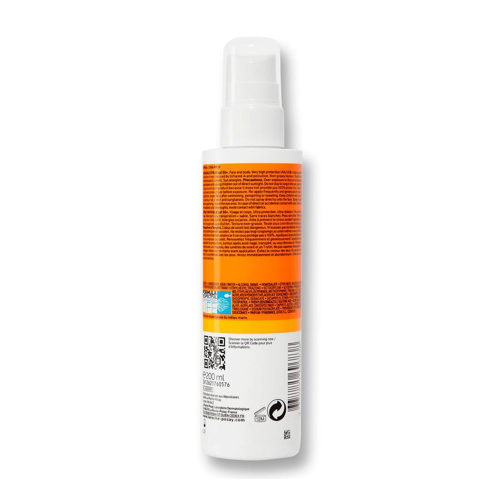 La Roche-Posay Anthelios Spray Solaire Corps SPF 50+ pour Peaux Sensibles Ultra-Résistant Sans Parfum 200ml
