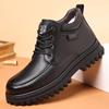 Herren Winter High-Top Lederstiefel - Plüschfutter, Dicke Sohle, Rutschfest, Kältebeständig.