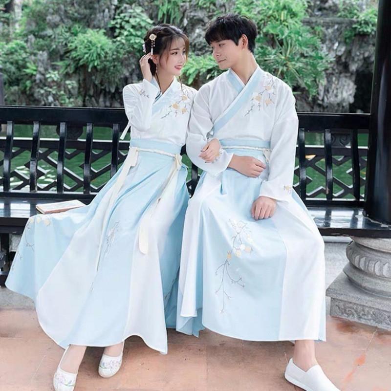 Hanfu Dress For Women With Embroidered Cross Collar And Polyester Fabric For Daily Wear