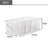AZNABLE Refrigerator Storage Case, Drawer Dividers, Organizer, Clear, with Handles, Set of 2