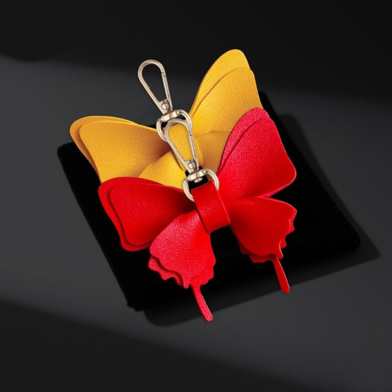 Modern Textured Butterfly Bag Charm Wear Resistant Keyring Purse Organizer Accessory Easy Install Purse Pendant