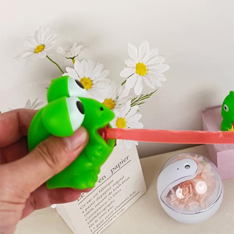 Kids Creative Stress Relief Fidget Toy Pinch Frog Dinosaur Sticking Out Tongue Relief Fidget Toy Christmas Gift