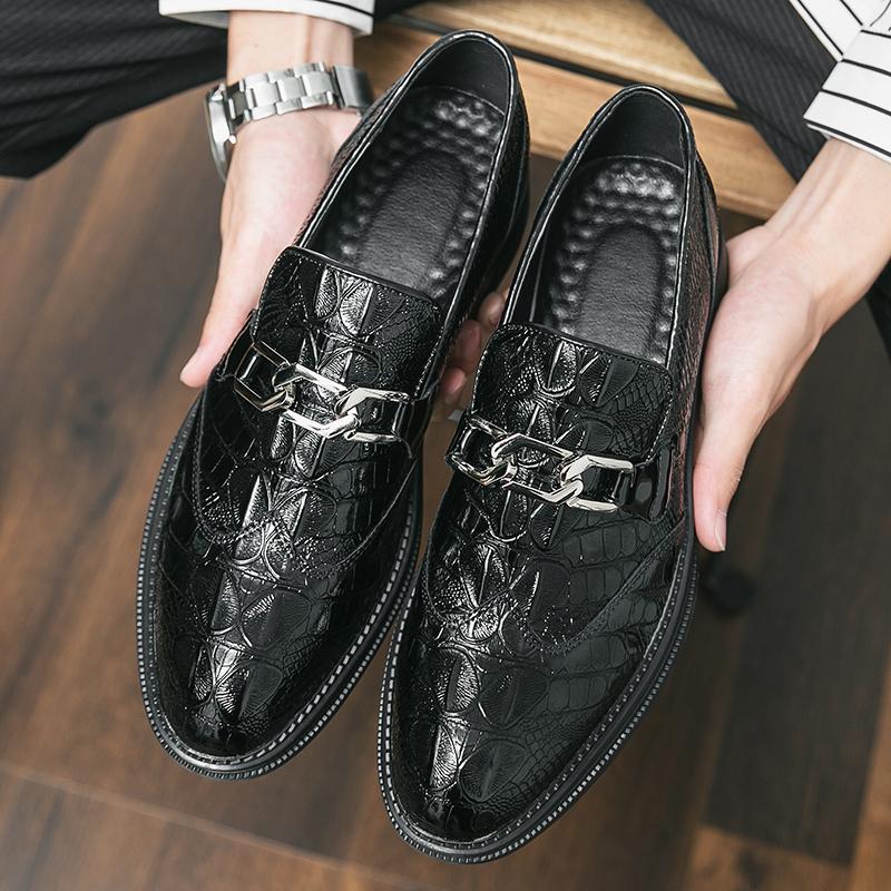 Luxury Designer Brand Business Office Mens Casual Driving Black Loafers Formal British Wedding Dress Shoes Footwear Flats Men