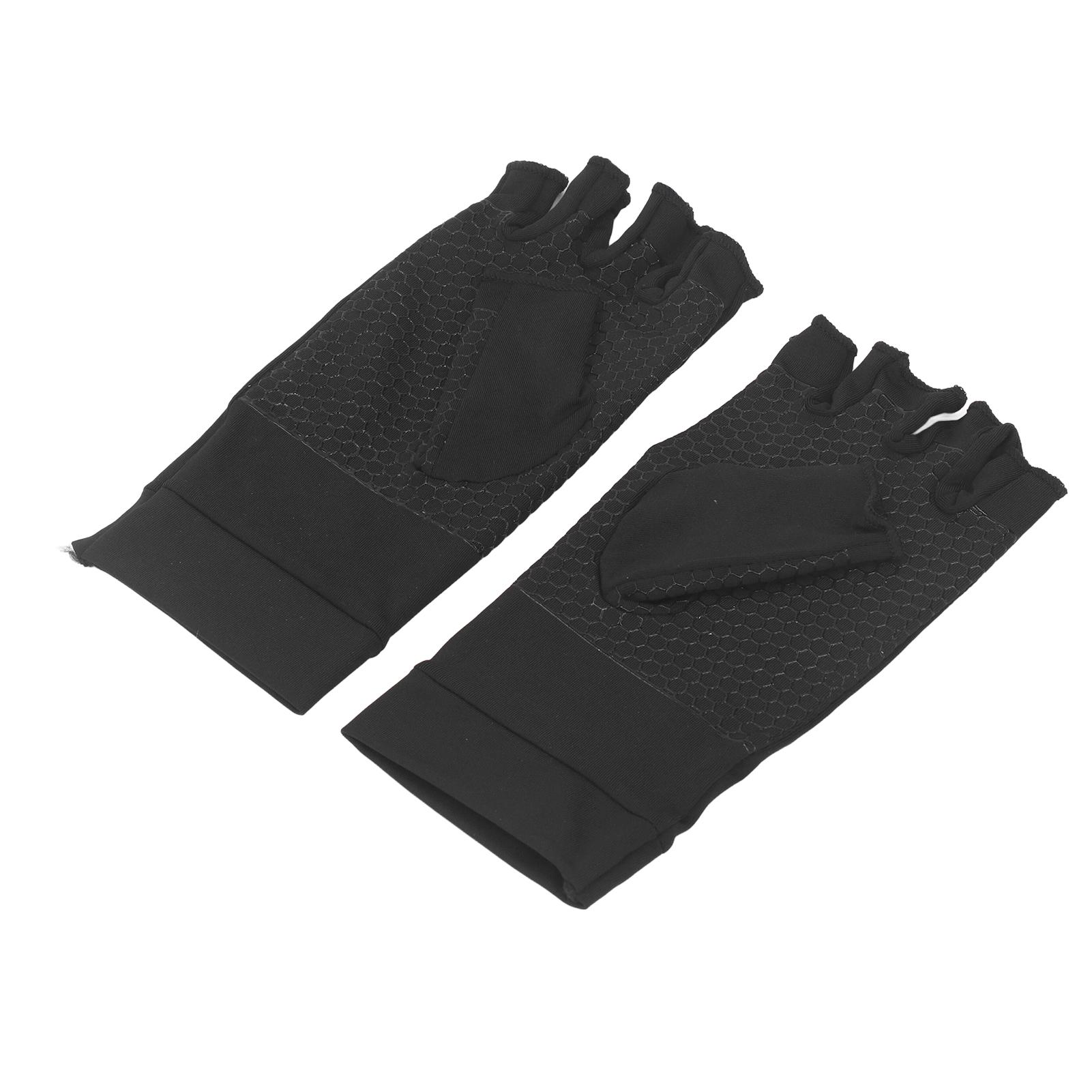 

2 шт. компрессионные перчатки без пальцев из медного волокна, мягкие, высокоэластичные, нескользящие, сотовые, силиконовые M