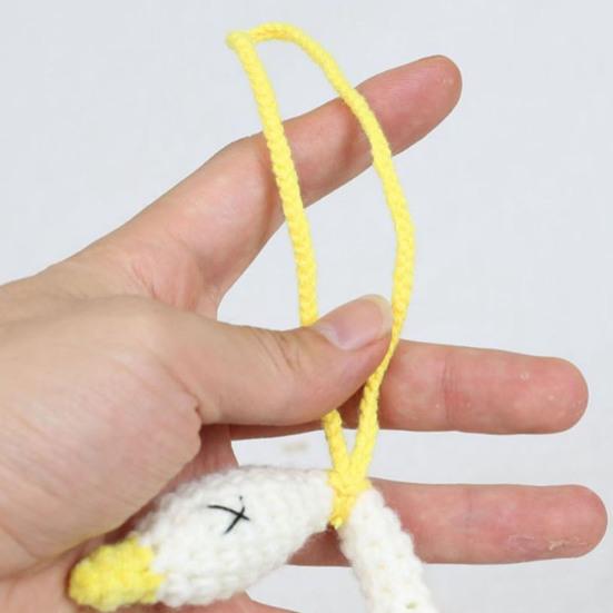Crochet Goose Hanging Decoration Handmade Knitting White Goose Handbag Backpack Keychain Car Rearview Mirror Hanging Ornament