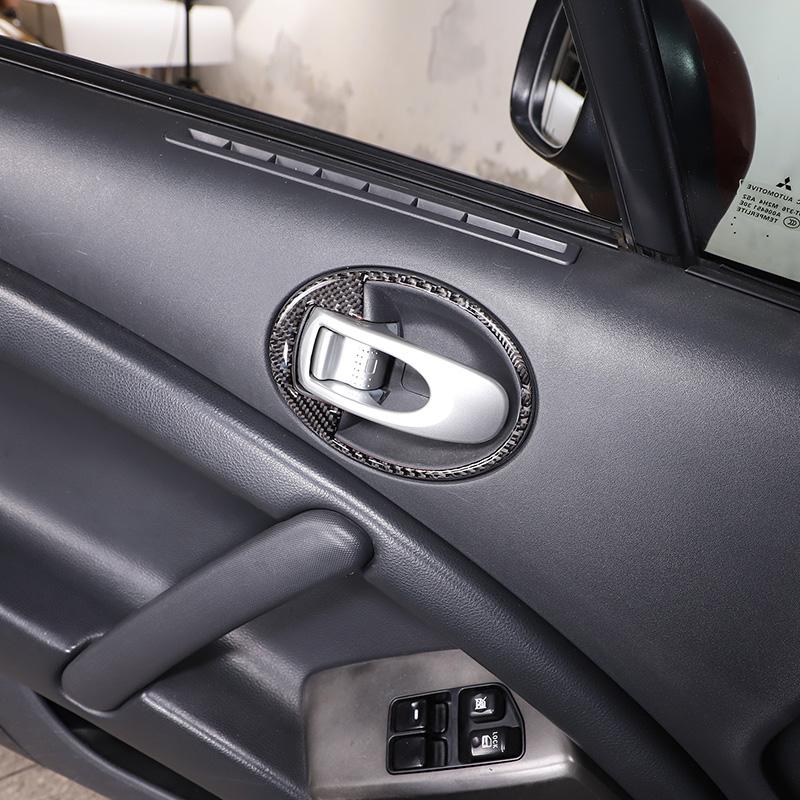 Soft Carbon Fiber Car Inner Door Bowl Handle Frame Trim Sticker For Mitsubishi Eclipse 2006-2011 Auto Interior