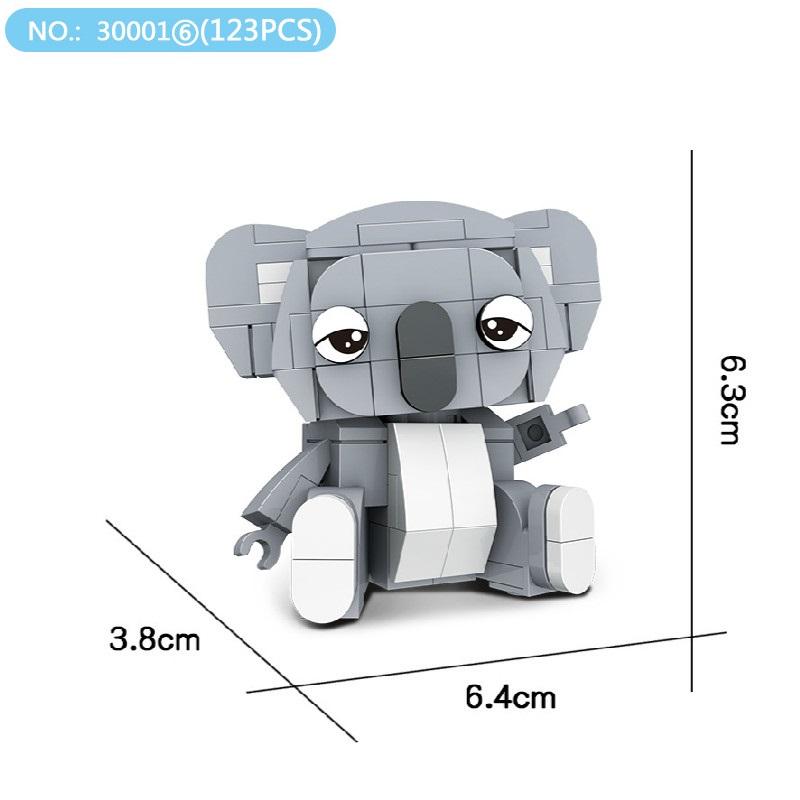 Hsanhe Plastic Blocks Animal Model Corgi Dog Building Assembly Toys Flamingo Educational Coala Children Gifts for Kids