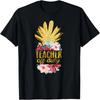 Off Duty Teacher Summer Vacation Tropical Flower Pineapple T-Shirt