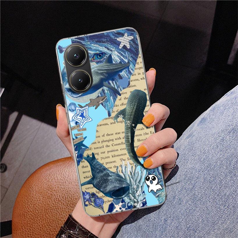Ocean Whale Shark Phnoe Case for Xiaomi Poco X5 X6 X7 Pro X4 Gt F7 Ultra M8 M7 Redmi 15C 15 13C 13 12C 12 Unique Cover Coque Poc