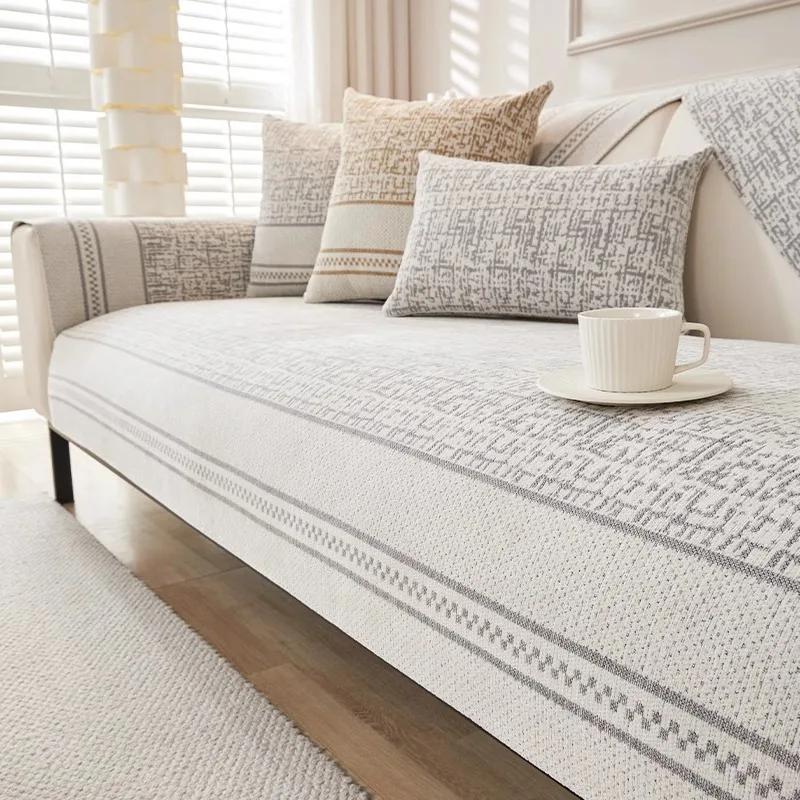 

Подходящий для всех сезонов нескользящий цветной блок диванная подушка диванные чехлы коврик шенилл чехол Funda диван коврик 90x70