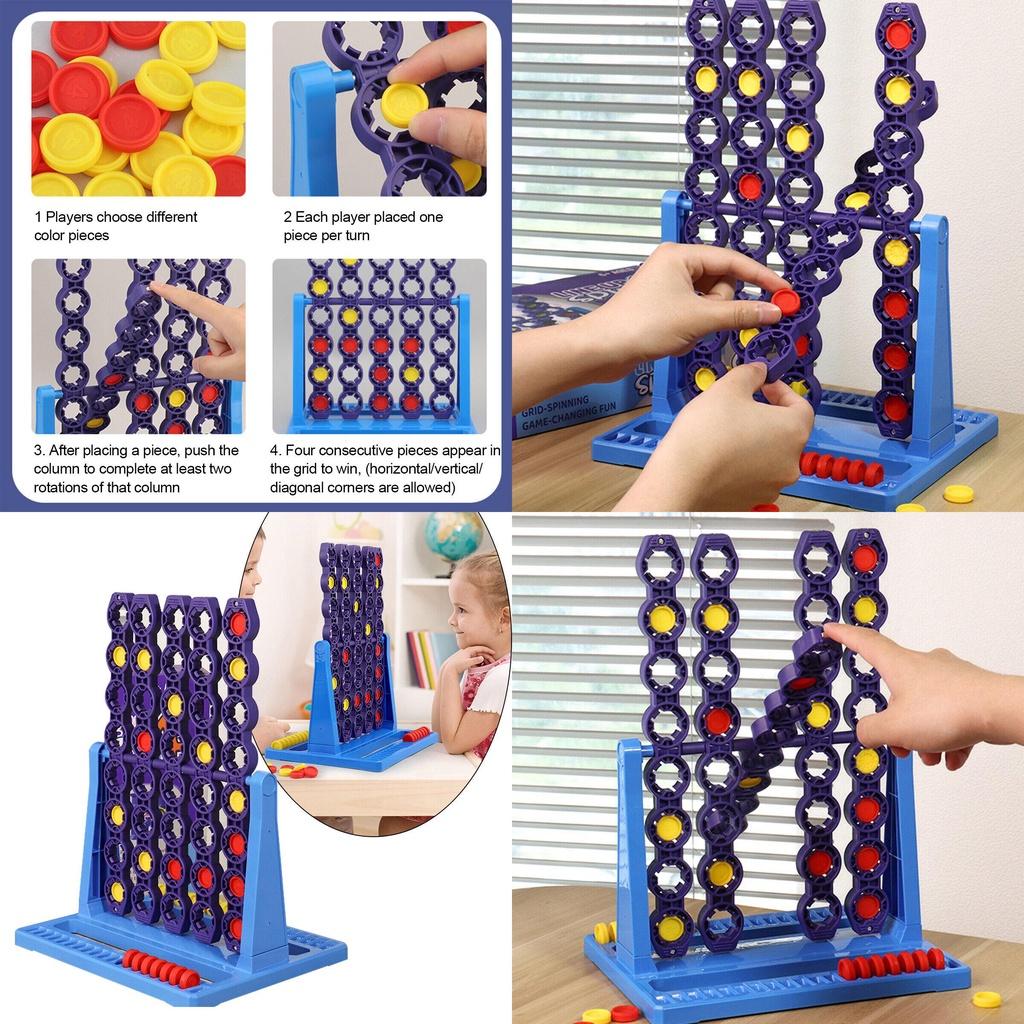 Interactive Plastic Desktop Game With Rotating Four-in-a-row Indoor Fun For Kids And Families Shantou China