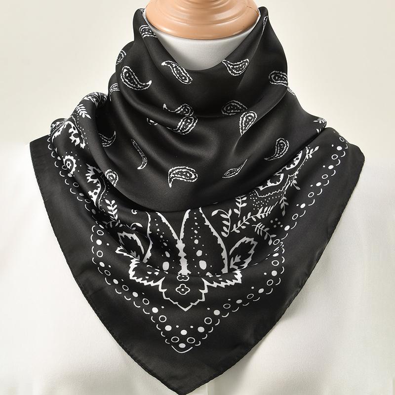 Newest Cashew Printed Hijab Bandana Fashion Cotton Square Scarf Headband Fancy Kerchief Muslim Headscarf