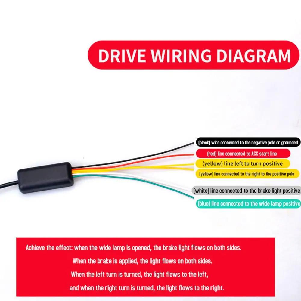 Car LED Brake LED Strip LightWaterproof Tailgate Strip Warning Strobe Emergency Flashing Driving Brake Turn Signal Lamp,100cm.