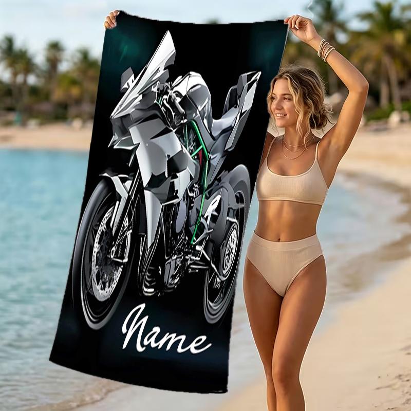 Customizable personalized beach towels Kawasaki themed designs.Suitable for the beach, yoga, sports;ideal as beach accessories