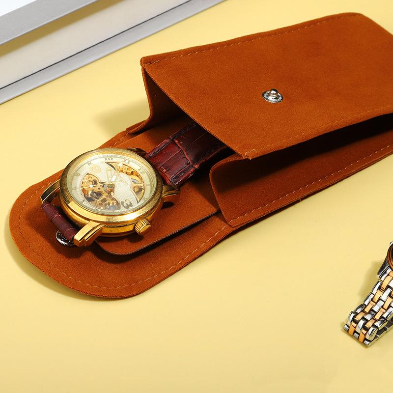Velvet Snap Watch Soft Storage Bag Flannel Men Women Travel Case Portable Ring Necklace Bracelet Organizer Gift Packaging