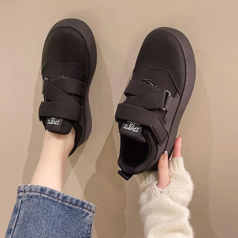 Fashion Black Athletic Women's Shoes Sports High On Platform Female Footwear 2024 Sneakers New In Comfortable and Elegant Fashion Urban