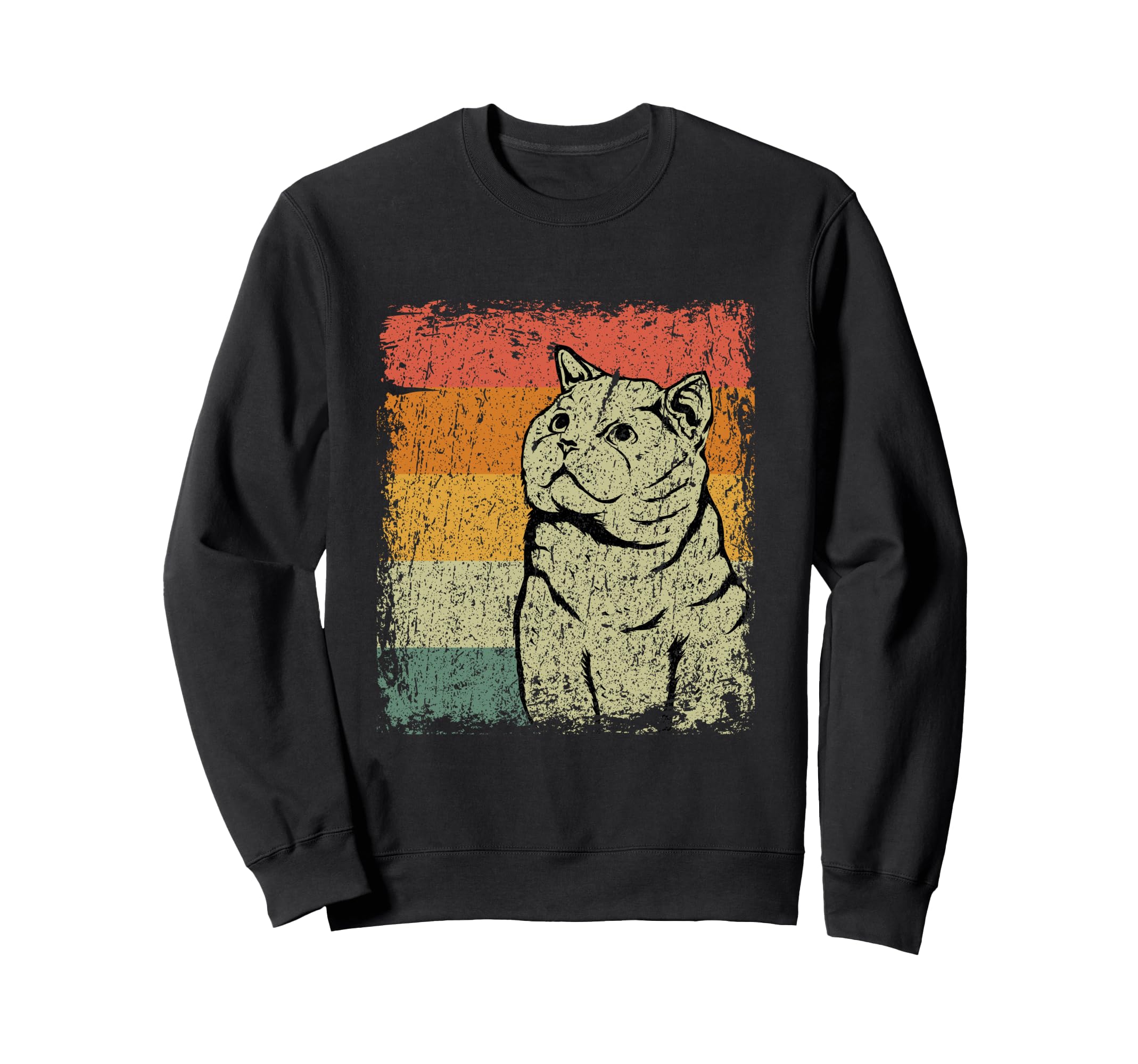 Retro Cat Gift Vintage British Shorthair Cat Sweatshirt