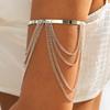 Thin Chain Arm Bangles Gold Color Tassel Pendant Bangle Adjustable Arm Bracelet Boho Personality