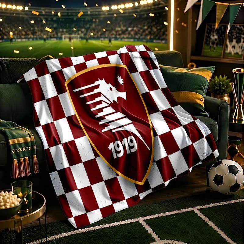 Salernitana 1919 Crest Design Throws Blanket Flannel Blankets Plush for Couch Bed Gifts for Men Women Travel Picnic Blanket Christmas Fan Gifts