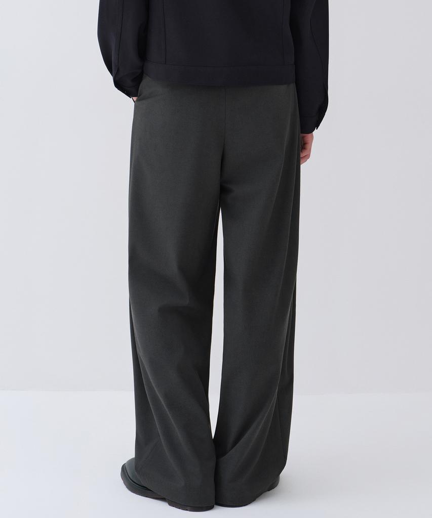 MUSINSA STANDARD Extra Wide Two-Tuck Hidden Elastic Waist Slacks [Gray]