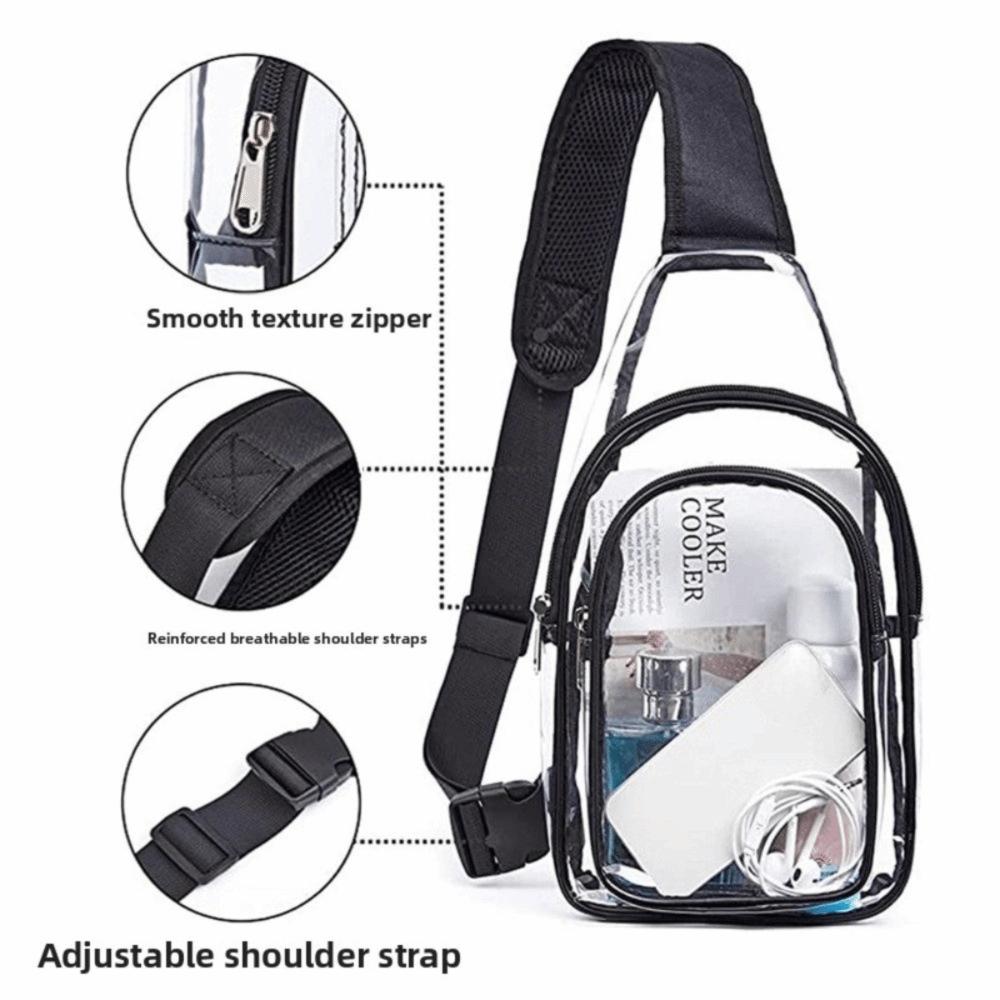 Large Capacity Clear Chest Bag Lightweight PVC Shoulder Bag Transparent Crossbody  Bag  Women