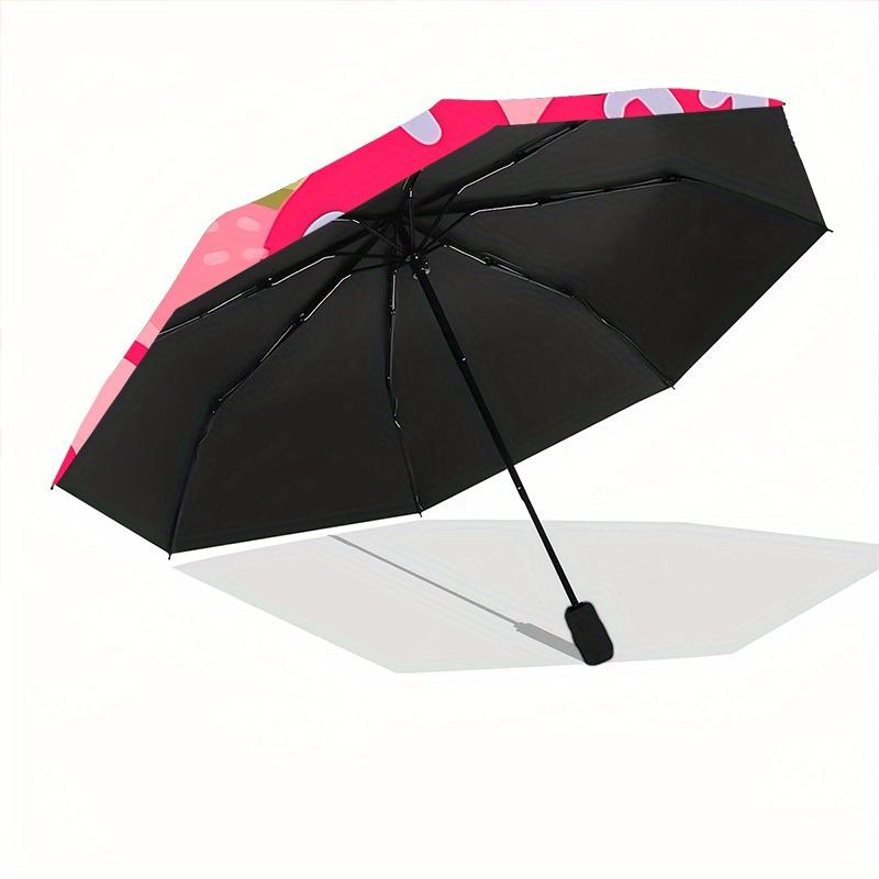 1pc Colorful Flowers Automatic Open/Close Umbrella, Umbrella with cartoon Design, Portable Compact Umbrella for Men & Women, Good Holiday Gi