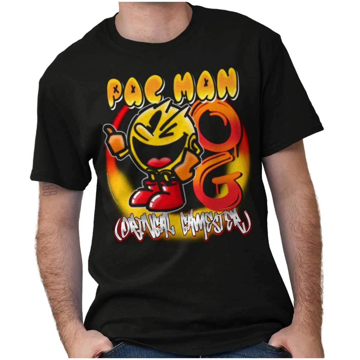 Retro PACMAN Airbrushed OG Original Gamester Womens or Mens Crewneck T Shirt Tee XXXXL