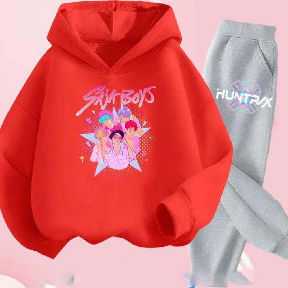 KPop Demon Hunters Printed Children's Clothing Y2K Hoodies+Pants Sports Sets KPop Demon Hunters Korean  Hoody Suit