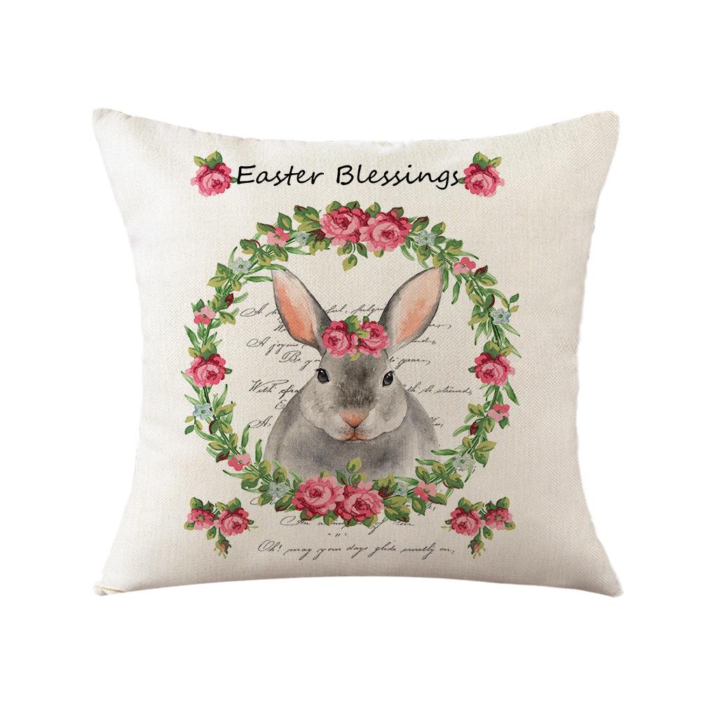 Easter Pillowcase Simple Car Rabbit Print Cushion Home Pillowcase