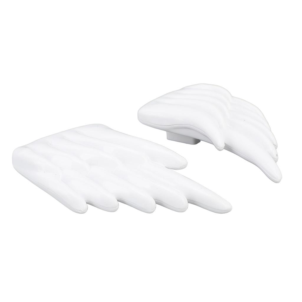 2 Pairs Shoe Wing White ABS Washable with Buckle Wing Shoe Attachment Accessory for Decoration