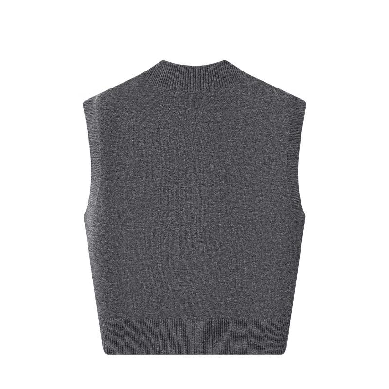 Navigare Women's Loose Fit All-Wool V-Neck Sweater Vest