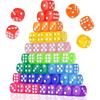 14Mm 12/20/30/40/50Pcs Acrylic Colored Transparent Dice Game Bulk Dices 6 Sided Dice For Classroom Teaching Board Game Playing