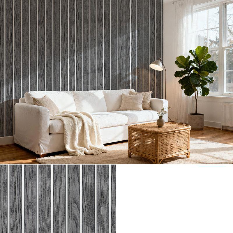 Self Adhesive Grille Wallpaper3D Fluted Wall Panel Sticker, Peel and Stick PVC Wallpaper for Living Room TV Background, Bedroom Wall Decor