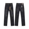 Unisex Streetwear Black Washed Ksubi Logo Full Print Jeans
