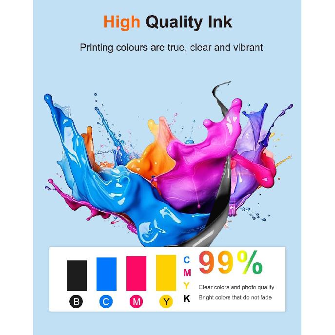 LC203 XL High Yield Ink Cartridge (4-Pack, Black, Cyan, Magenta, Yellow,1 Each) - LC203XL LC201 Ink Cartridge Replacement for Brother Ink LC203