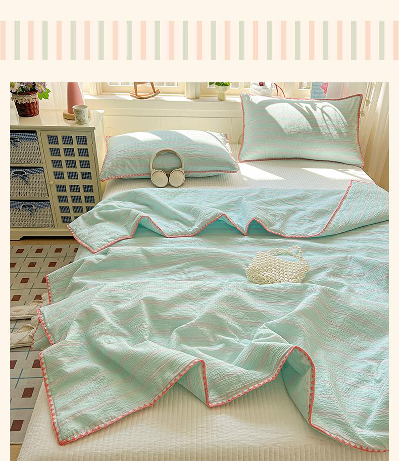 Sleeping grid wrinkled yarn double-layer yarn summer cool quilt