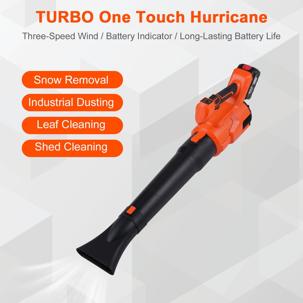 Cordless Leaf Blower 21V Electric Blower with Powerful Motor 2Pcs 3.0Ah Battery Adjustable 2 Speeds