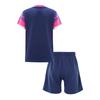 Ensemble d'entraînement de football pour garçons Survêtement T-shirt stylé à imprimé col en V manches courtes Short à cordon de serrage