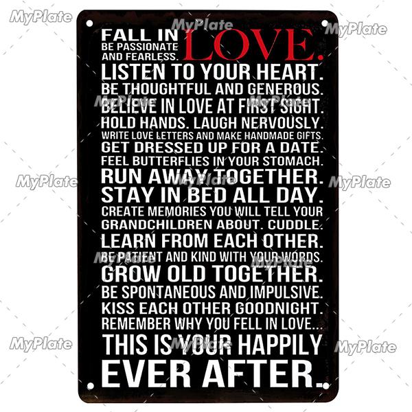 [MyPlate] LOVE Metal Sign Vintage Plaque Tin Sign Plate Wall Decor For Bar Club Man Cave Art Painting Gift