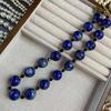 New Chinese Style 18M Blue And White Ceramic Bead Necklace, National Style, Natural Blue And Gold Glazed Beaded Gypsy Collarbone Chain
