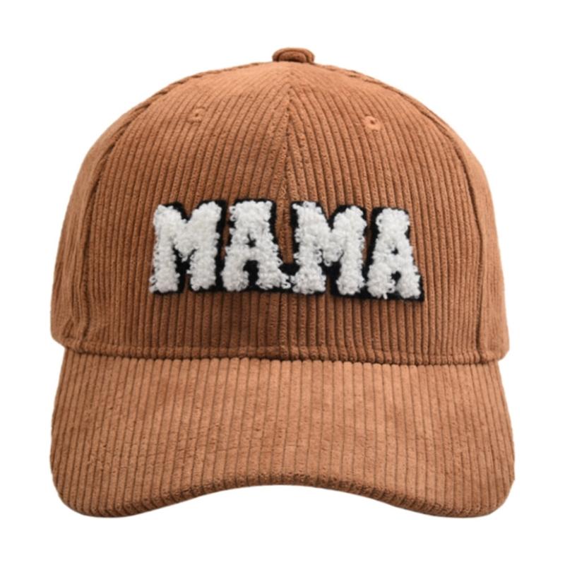 Baseball Hat MAMA Corduroy Baseball Hat Peaked Hat Baseball Sunhat HipHop Hat Parent-child Hat Curved Visor