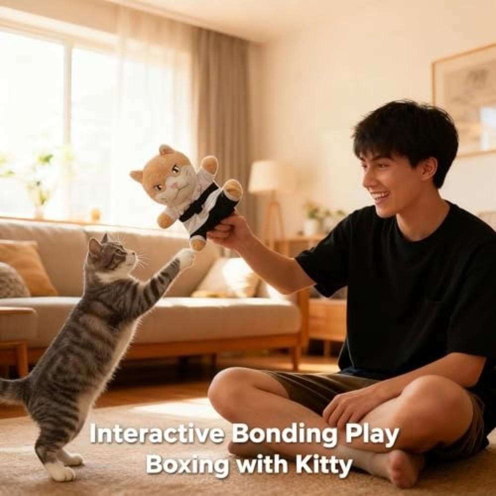 Protective Forearm Sleeve Cat Karate Kitty Puppet Cartoon Cat Hand Biting Toy  Cat Lovers
