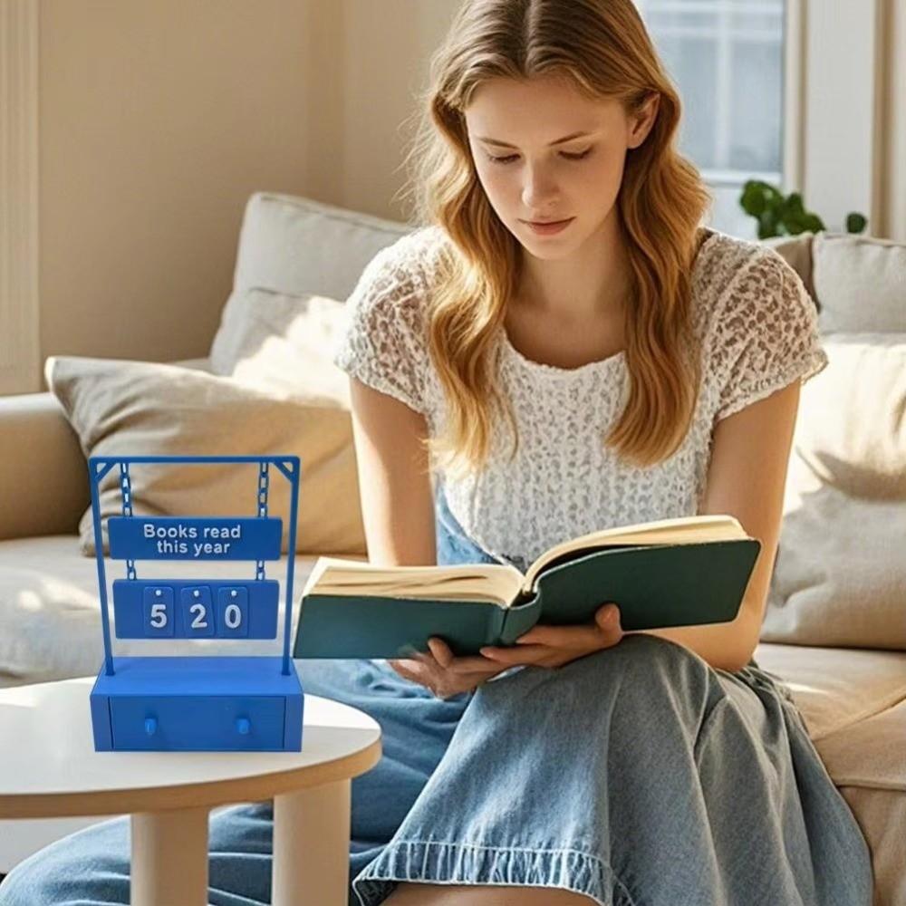 Wear Resist 3D Book Read Counter Bookish Decor Books Read This Year Reading Progress Tracker Drawer Manual Rotation Book Tracker