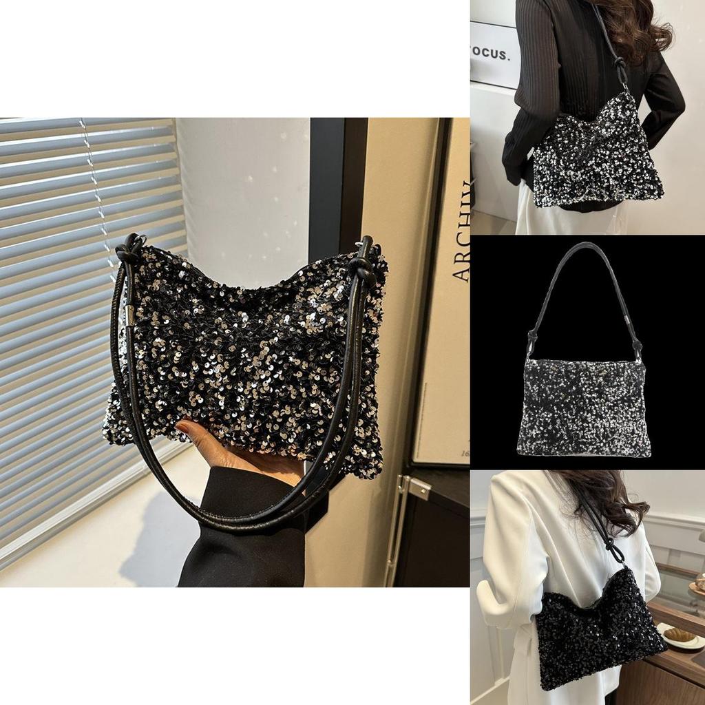Stylish Sparkling Tote Bag For Women 2024 Trendy Casual Shoulder Satchel Ideal For Everyday