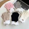 Knit Gloves for Women Winter Warm Fingerless Touchscreen Gloves Cute Cycling Cold Weather Half Finger Anti Slip Riding Gloves