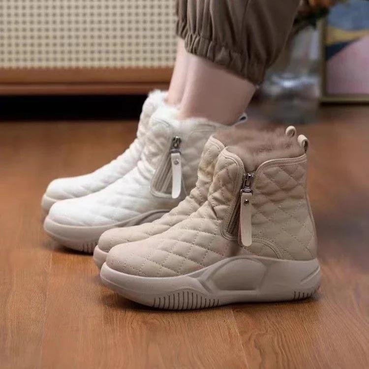 Snow Boots for Women 2024 New Cotton Shoes Winter Plush and Thick Women's Shoes Anti Slip and Warm Cotton Shoes Snow Boots
