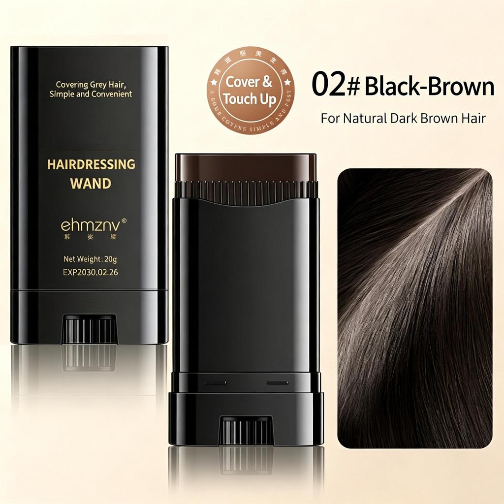 3-In-1 Hair Coloring Stick with Comb Teeth,Temporary Hair Color Corrector,Quick Gray Coverage,Unisex 20g Portable Hair Dye Stick