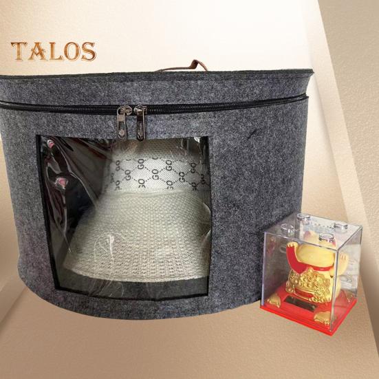 Hat Storage Bucket Organizer Transparent Design Zipper Closure Large Capacity Cowboy Hat Organizer Case with Handle