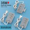 Power Strip Electrical Socket Total 35W US/EU/UK Plug Multiple 3PD 3USB Extension Cable Plugs Adaptors Quick Charging Charger